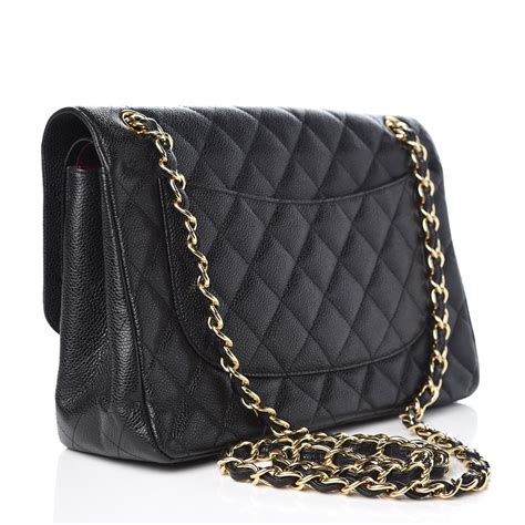 chanel jumbo double flap caviar black|CHANEL Caviar Quilted Jumbo Double Flap Black.